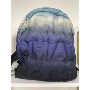 CHANEL Blue Ombré Logo Embossed Nylon Doudoune Backpack